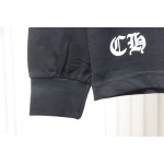 Chrome Hearts Back Damaged Horseshoe Crewneck Long Sleeve T-Shirt Black