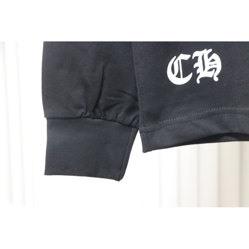 Chrome Hearts Back Damaged Horseshoe Crewneck Long Sleeve T-Shirt Black