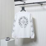 Chrome Hearts Back Damaged Horseshoe Crewneck Long Sleeve T-Shirt White