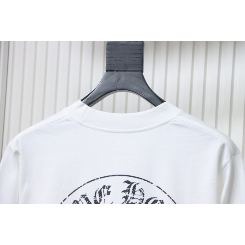 Chrome Hearts Back Damaged Horseshoe Crewneck Long Sleeve T-Shirt White