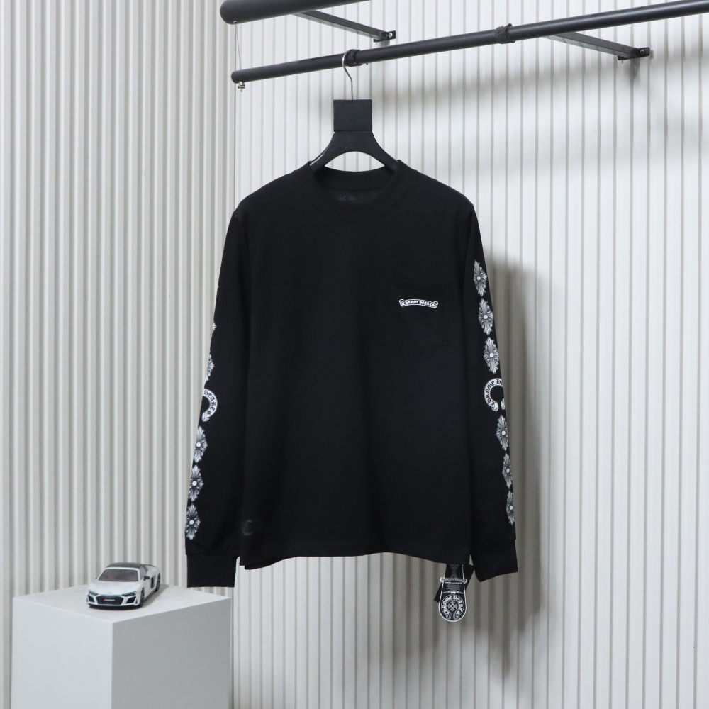 Chrome Hearts Fleur Cross Long Sleeve T-Shirt Black
