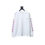 Chrome Hearts Purple Neck Logo Long Sleeve T-Shirt Whit