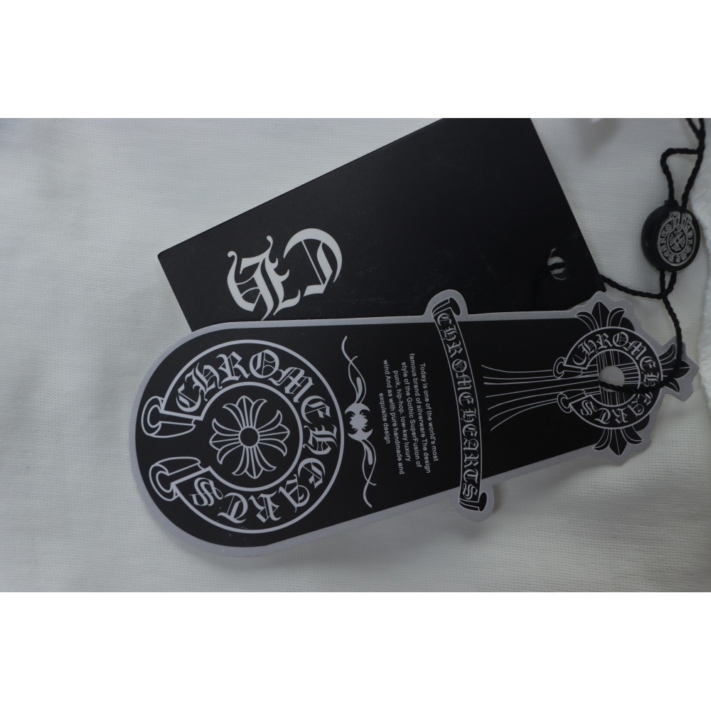 Chrome Hearts Purple Neck Logo Long Sleeve T-Shirt Whit