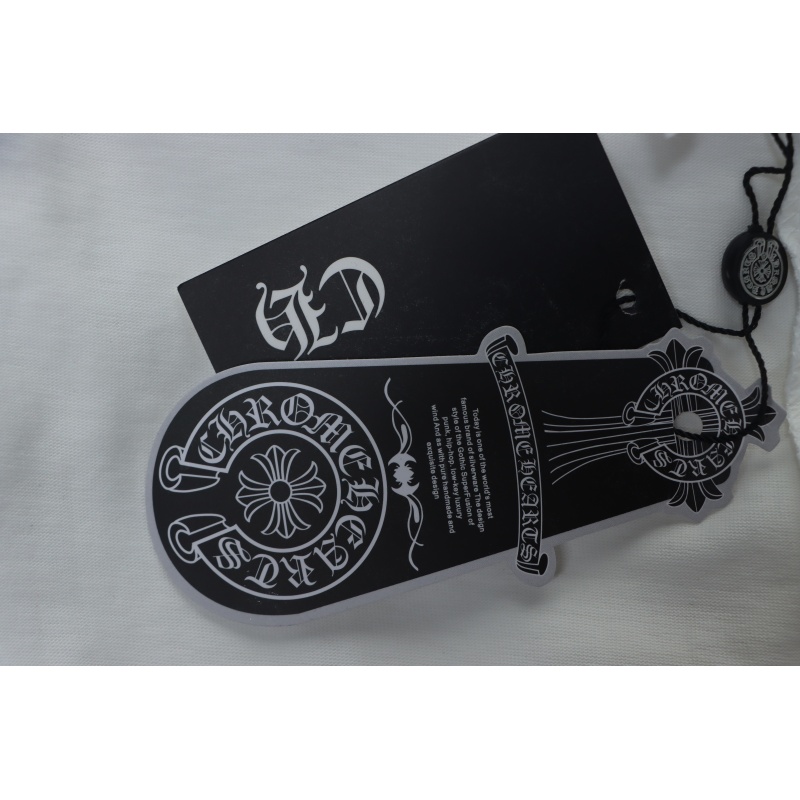 Chrome Hearts Purple Neck Logo Long Sleeve T-Shirt Whit