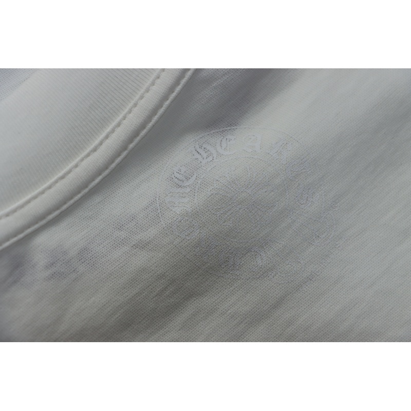 Chrome Hearts Purple Neck Logo Long Sleeve T-Shirt Whit