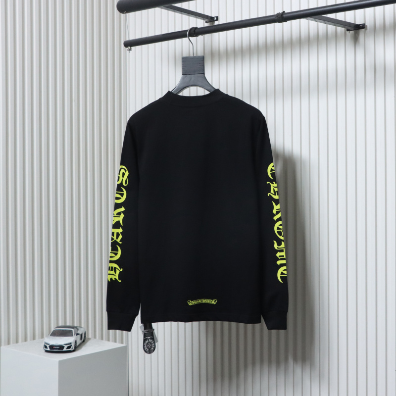 Chrome Hearts Yellow Neck Logo Long Sleeve T-Shirt Black