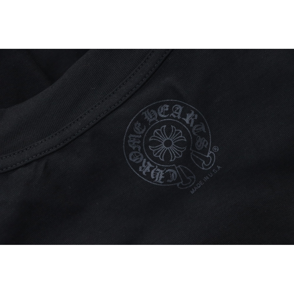 Chrome Hearts Yellow Neck Logo Long Sleeve T-Shirt Black