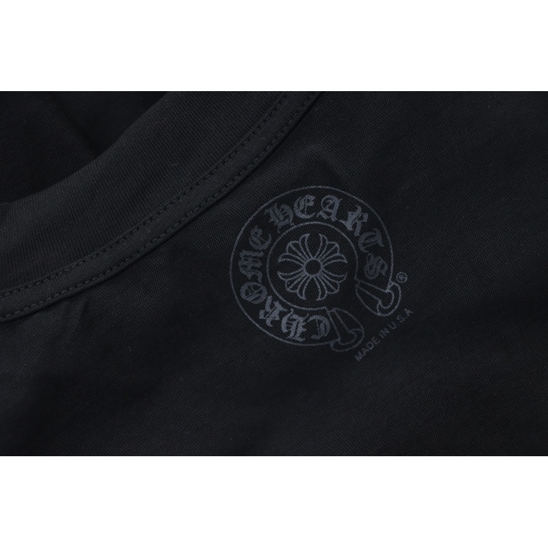 Chrome Hearts Yellow Neck Logo Long Sleeve T-Shirt Black
