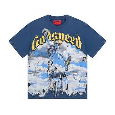Godspeed Chrome Liberty T-Shirt  1015 Navy Wash 01