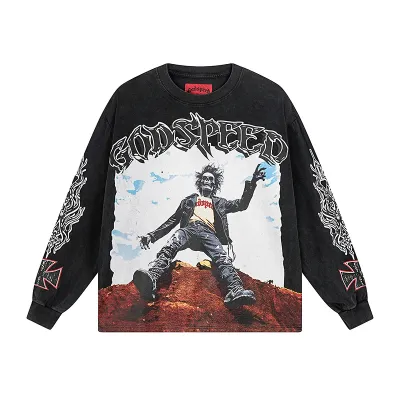 Godspeed Rocker Layered Long Sleeve T-shirt  1103 Black Wash 01