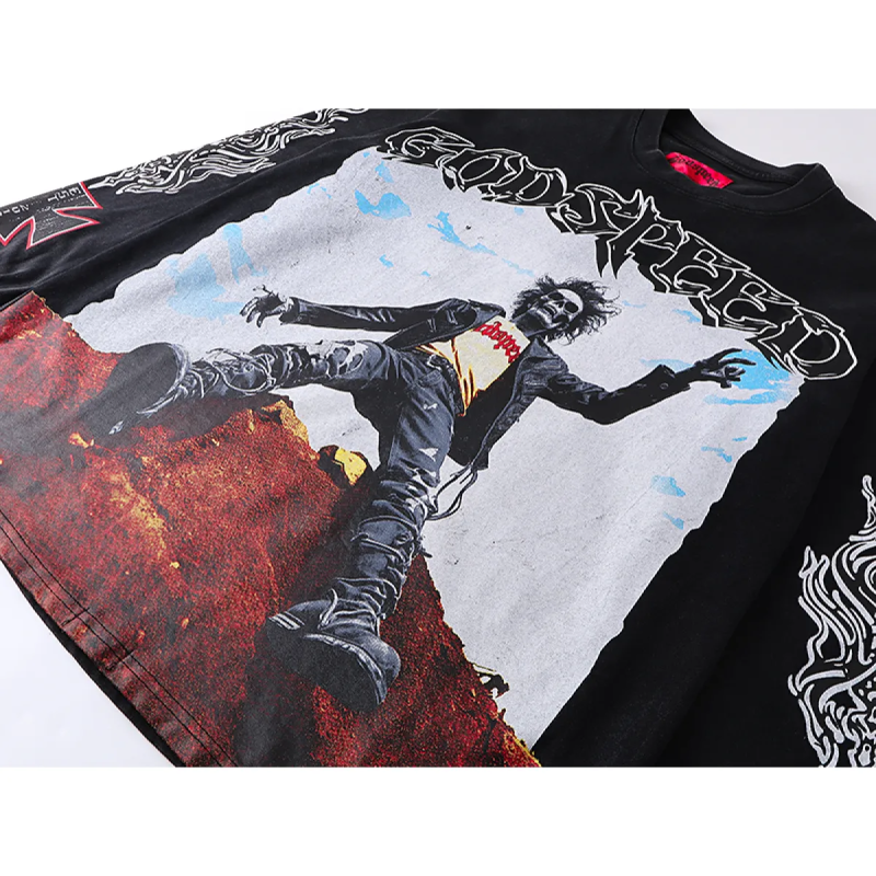 Godspeed Rocker Layered Long Sleeve T-shirt  1103 Black Wash