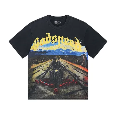 Godspeed Long Lonely Road T-shirt 1011 Black Wash 01
