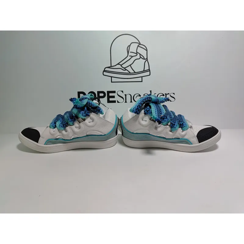 Lanvin Leather Curb White Blue