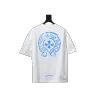 Chrome Hearts Blue Horseshoe Print White T-Shirt