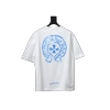 Chrome Hearts Blue Horseshoe Print White T-Shirt