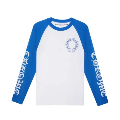 Chrome Hearts CH Baseball Shirt WhiteBlue CH-536 01