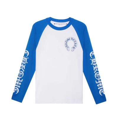 Chrome Hearts CH Baseball Shirt WhiteBlue CH-536 01