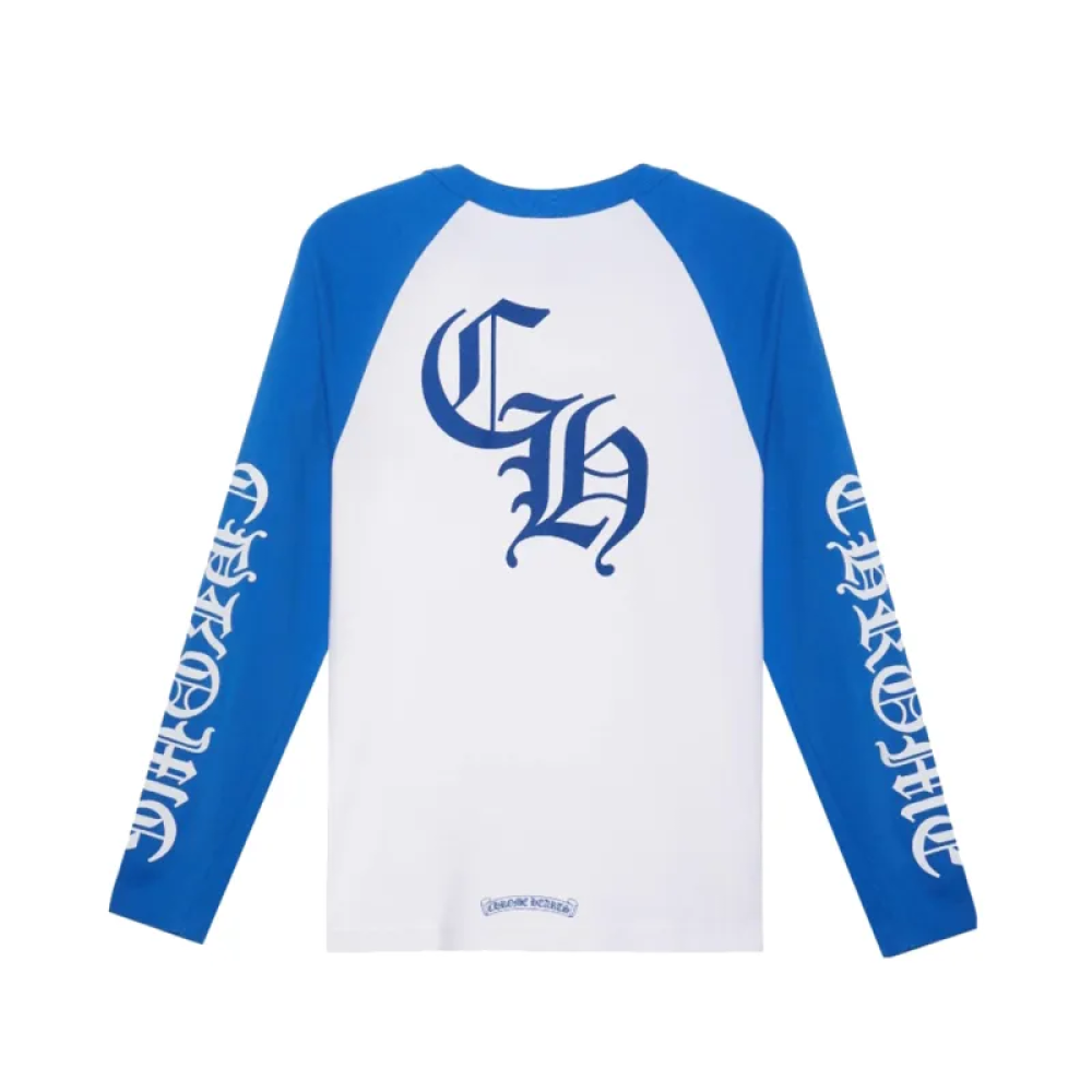 Chrome Hearts CH Baseball Shirt WhiteBlue CH-536