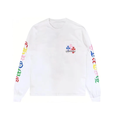 Chrome Hearts Multi Color Cross Logo Long Sleeves T-shirt White CH-0605 02
