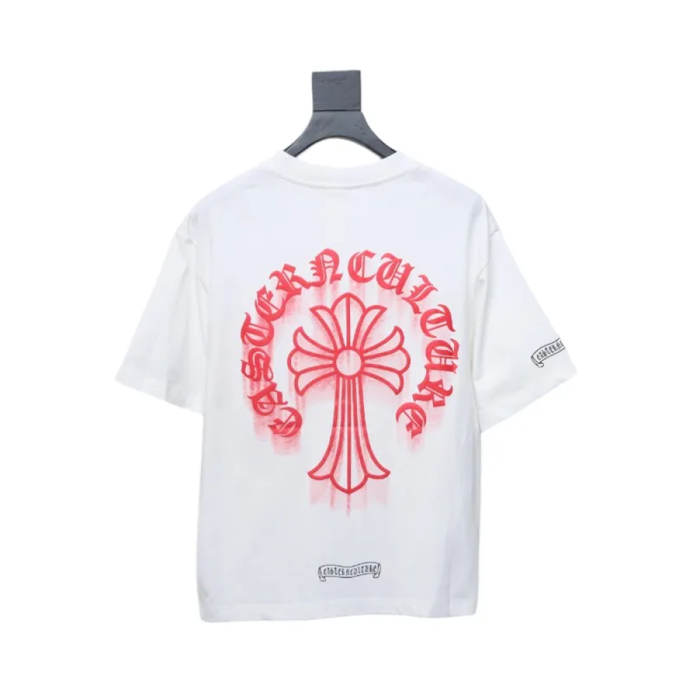 Chrome Hearts Red Horseshoe Logo T-Shirt