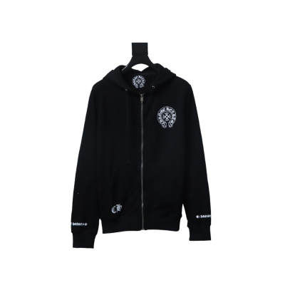 Chrome Hearts  Cuffs Sanskrit Printed Zipper Jacket Black 01