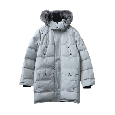 Moose Knuckles Onyx Shearling Big Rider Parka Gray 01
