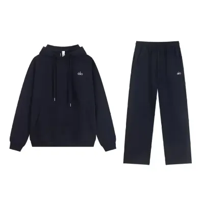 alo yoga Accolade Hoodie Sportswear Set Blue  01