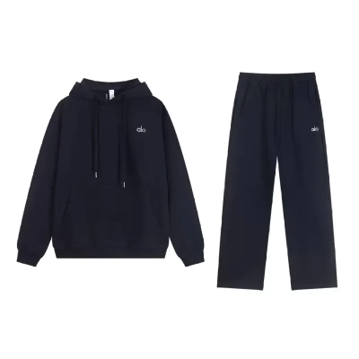 alo yoga Accolade Hoodie Sportswear Set Blue  01