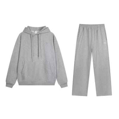 alo yoga Accolade Hoodie Sportswear Set Grey  01