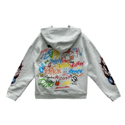 Chrome Hearts x Matty Boy Flames Hoodie 'Heather Grey' 01