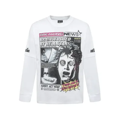 Hellstar Breaking News Long-Sleeve T-Shirt D3232 BlackWhite 02
