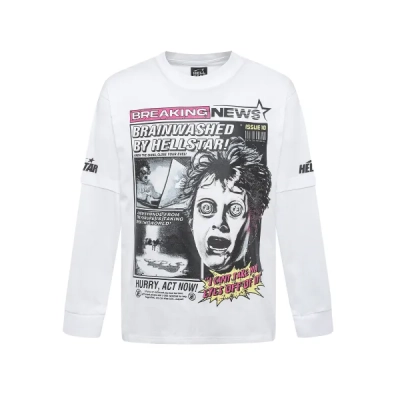 Hellstar Breaking News Long-Sleeve T-Shirt D3232 BlackWhite 02