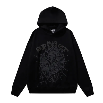Sp5der Phantom Web Hoodie & Sweatpant Set Black 02