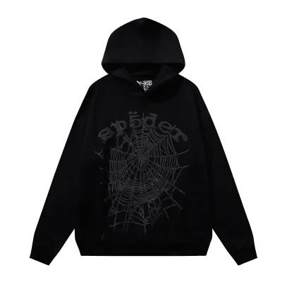 Sp5der Phantom Web Hoodie & Sweatpant Set Black 02