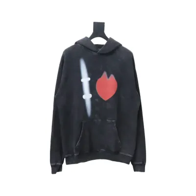 Balenciaga Clothes ‘I love’ Hoodie Black 01