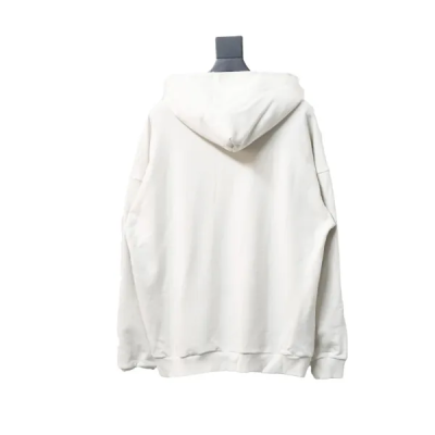 Balenciaga Clothes Hoodie With Double Arm Logo On Chest White 02