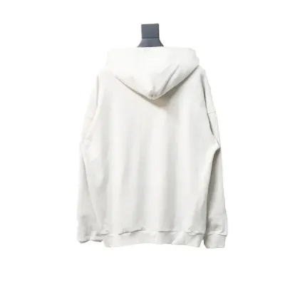 Balenciaga Clothes Hoodie With Double Arm Logo On Chest White 02