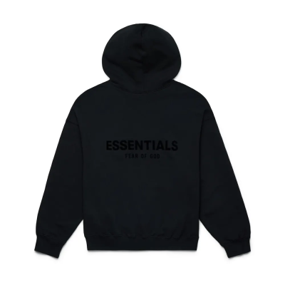 Fear of God Essentials Pullover Chest Logo Hoodie Stretch LimoBlack FW22 02