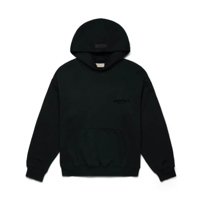 Fear of God Essentials Pullover Chest Logo Hoodie Stretch LimoBlack FW22 01