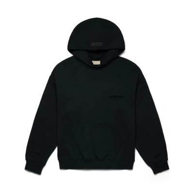 Fear of God Essentials Pullover Chest Logo Hoodie Stretch LimoBlack FW22 01