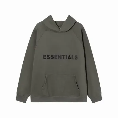 Fear Of God Essentials Pullover Hoodie Applique Logo Green 01