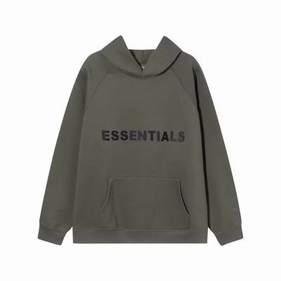 Fear Of God Essentials Pullover Hoodie Applique Logo Green 01