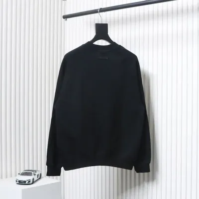 Fear of God FOG double line 24FW FG letter round neck black hoodie 02