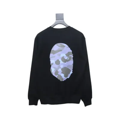 Bape Front And Back Ape Head Print Crewneck Sweatshirt 'BlackBlue' 02