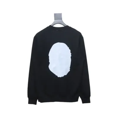 Bape Front And Back Ape Head Print Crewneck Sweatshirt 'BlackWhite' 02