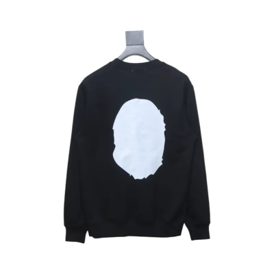 Bape Front And Back Ape Head Print Crewneck Sweatshirt 'BlackWhite' 02