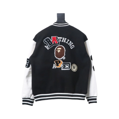 Bape Element Pattern Towel Embroidered Baseball  Jacket 02