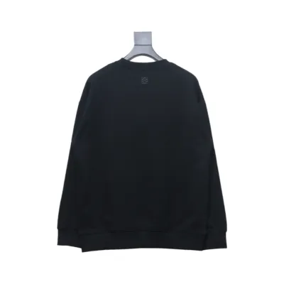 Loewe Hollowed-out Smiling Round-neck Hoodie Black 02