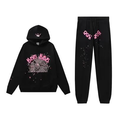 Sp5der Angel Number Hoodie & Sweatpant Set Black 01