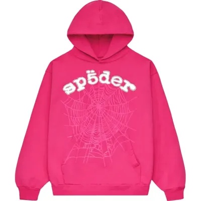 Sp5der Legacy Hoodie Pink and white 01